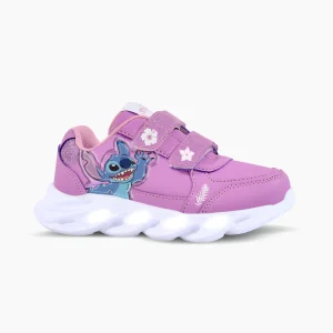 STITCH FLOWER LILA CON LUZ AL PISAR