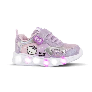 HELLO KITTY LILA CON LUZ AL PISAR