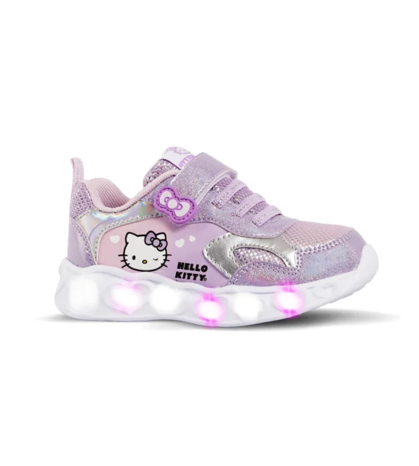 HELLO KITTY LILA CON LUZ AL PISAR